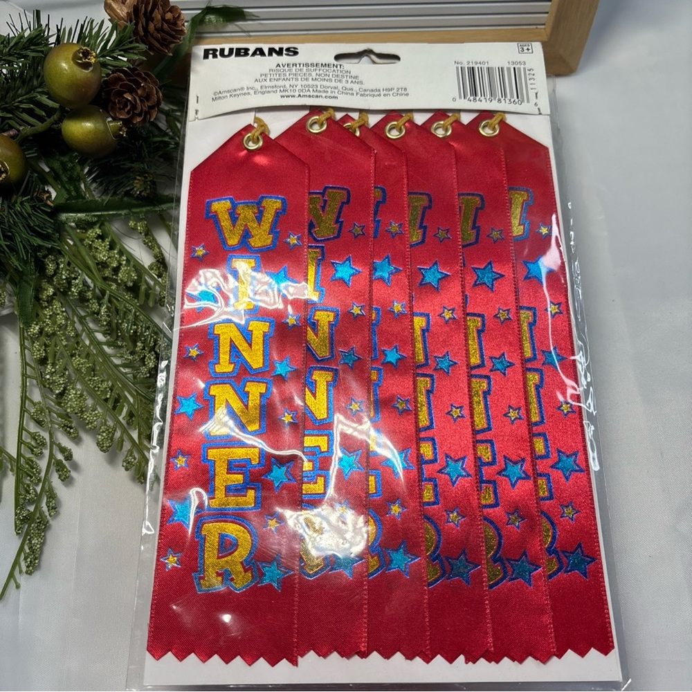 Recognition Ribbons - Red and Blue Winner Ribbons - Picture 2 of 2